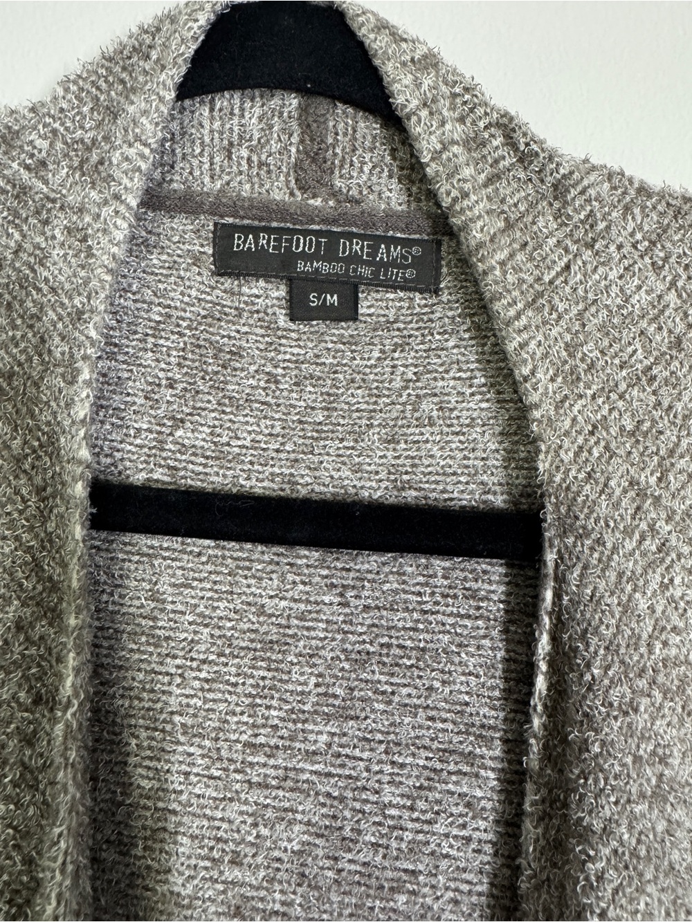 Barefoot Dreams Bamboo Chic Lite Long Sleeve Cardigan Tan/Beige Cozy Comfy S/M - Picture 4 of 5